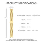 Three-bead Flat Buckle Stainless Steel Watch Band