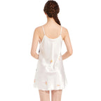 Sexy V-neck Crane Pattern Short Sling Skirt Pajamas — M