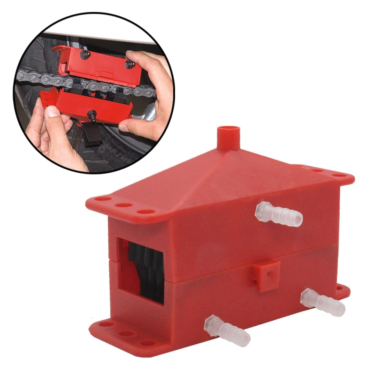 Motorcycle Chain Cleaning Kit — Red