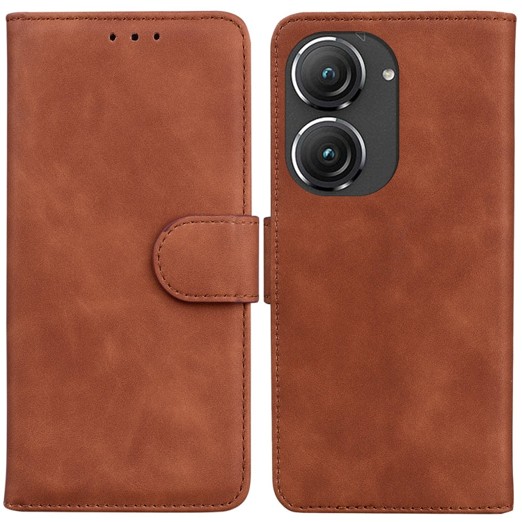 Skin Feel Pure Color Flip Leather Phone Case
