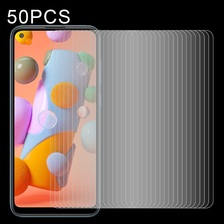 50 PCS 0.26mm 9H Surface Hardness 2.5D Explosion-proof Tempered Glass Non-full Screen Film For Samsumg Galaxy F55 / M55 / M54 / A71 / F54