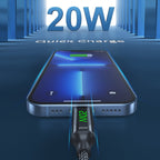 awei CL-123L 1m USB-C / Type-C to 8Pin Digital Display Data Fast Charging Cable — view 3