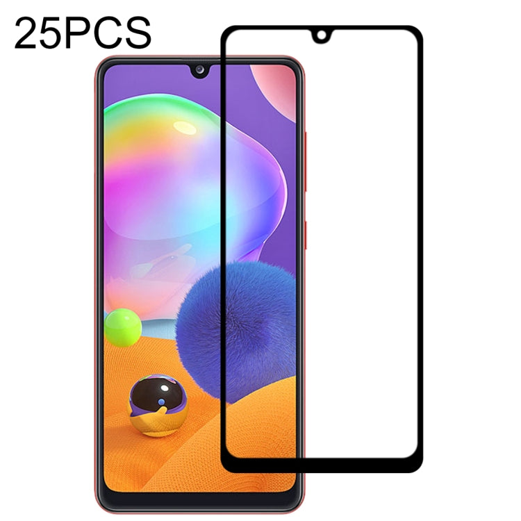 25 PCS 9H Surface Hardness 2.5D Full Glue Full Screen Tempered Glass Film — For Galaxy A81