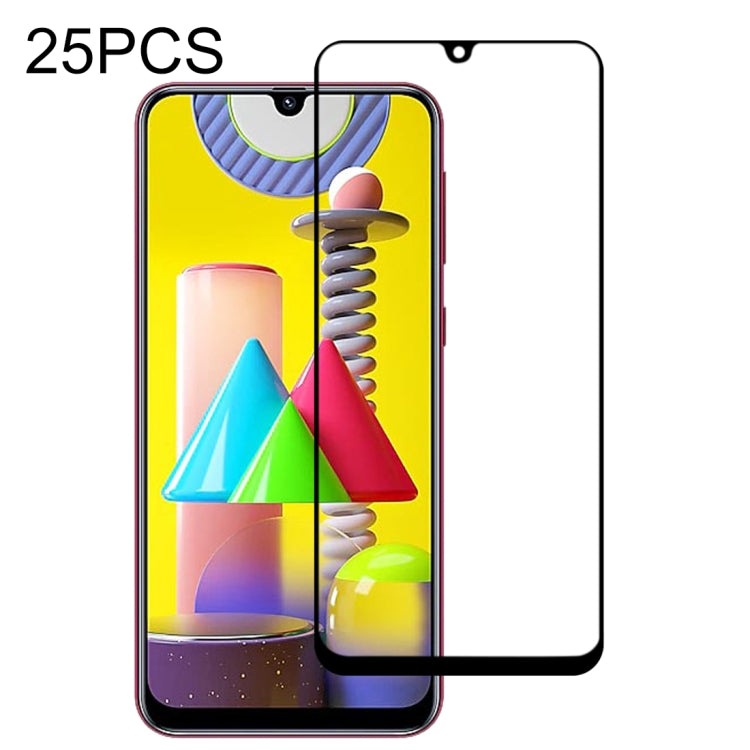 25 PCS 9H Surface Hardness 2.5D Full Glue Full Screen Tempered Glass Film — For Vivo Y19