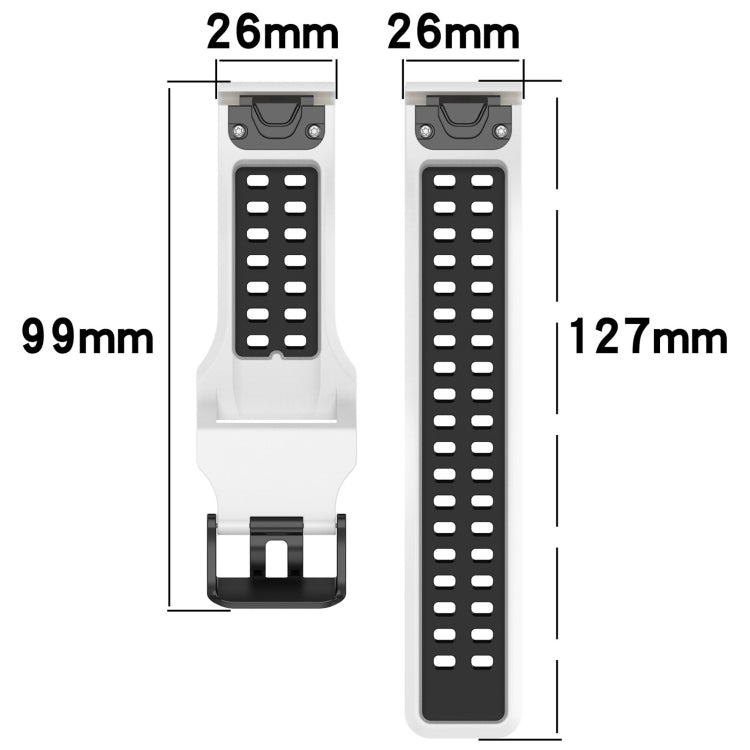26mm Reverse Buckle Two-color Silicone Watch Band