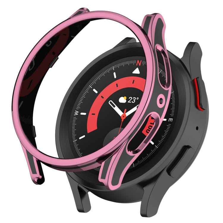 Hanging Sculpture Two-color Protective Watch Case with Tempered Glass Film — For Samsung Galaxy Watch4 44mm