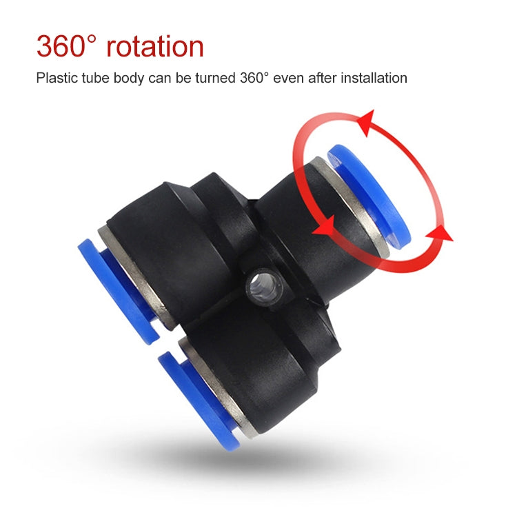 PY-14 LAIZE 2pcs Plastic Y-type Tee Reducing Pneumatic Quick Fitting Connector — PY-6 (10pcs)