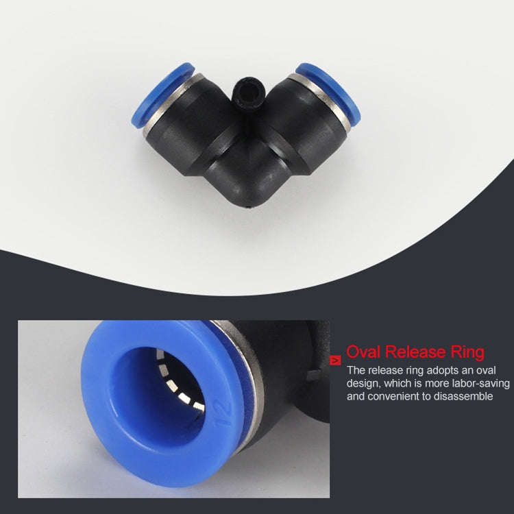 LAIZE 10pcs Plastic Elbow Pneumatic Quick Fitting Connector — PV-12
