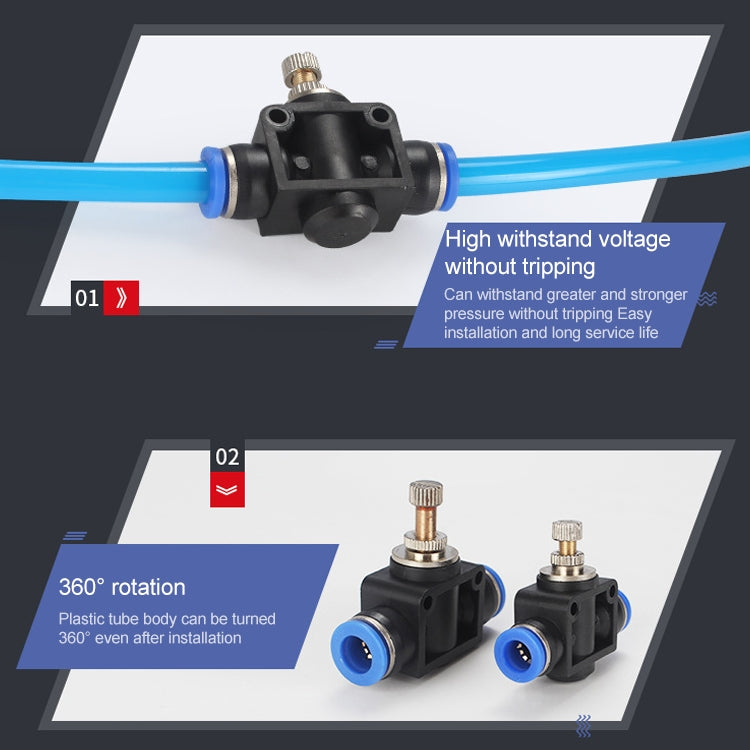 SA-4 LAIZE 2pcs Pipe Throttle Valve Quick Fitting Pneumatic Connector — SA-12