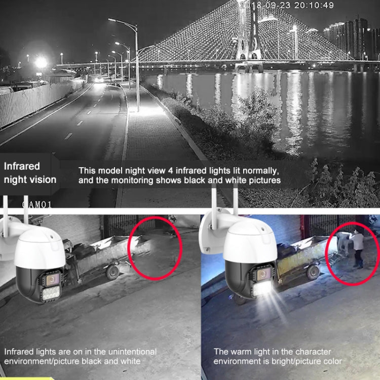 QX67 3MP Humanoid Recognition AI Alarm WiFi Dome IP Camera, US Plug