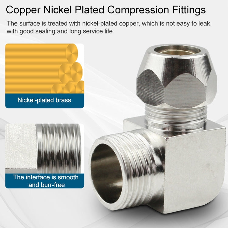 PL4-01 LAIZE Nickel Plated Copper Reducer Elbow Pneumatic Quick Fitting Connector — PL8-02