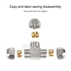 LAIZE Nickel Plated Copper T Type Tee Pneumatic Quick Fitting Copper Pipe Connector — KT-PE-6