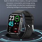 F100 1.7 inch HD Square Screen TPU Strap Smart Watch Supports Body Temperature Monitoring/Blood Oxygen Monitoring