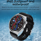 MD3MAX 1.39 inch Round Screen Leather Strap Smart Watch Supports Heart Rate Monitoring/Blood Oxygen Monitoring