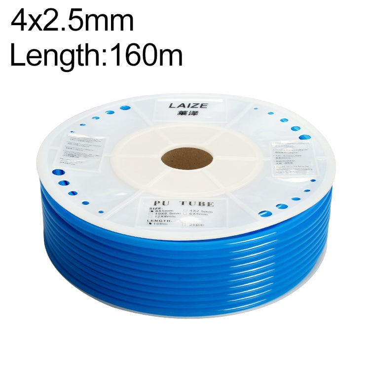 LAIZE Pneumatic Compressor Air Flexible PU Tube, 4x2.5mm, 160m, 4x2.5mm, 180m, 4x2.5mm, 200m, 6x4mm, 160m, 6x4mm, 180m, 6x4mm, 200m, 8x5mm, 80m, 8x5mm, 88m, 8x5mm, 100m, 10x6.5mm, 80m, 10x6.5mm, 88m, 10x6.5mm, 100m, 12x8mm, 80m, 12x8mm, 88m, 12x8mm