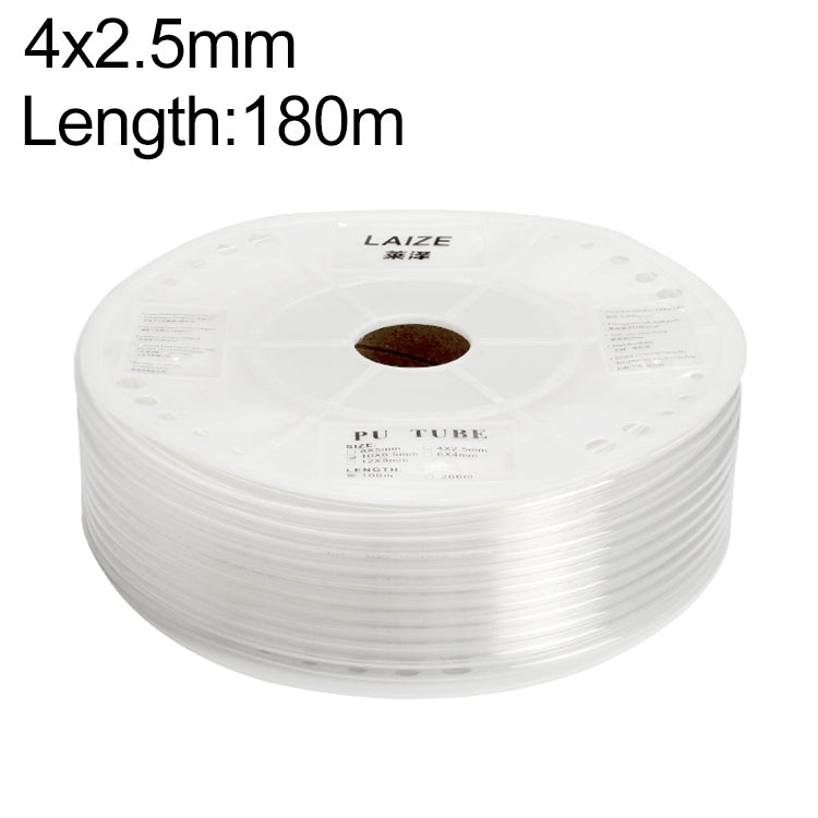 LAIZE Pneumatic Compressor Air Flexible PU Tube, 4x2.5mm, 160m, 4x2.5mm, 180m, 4x2.5mm, 200m, 6x4mm, 160m, 6x4mm, 180m, 6x4mm, 200m, 8x5mm, 80m, 8x5mm, 88m, 8x5mm, 100m, 10x6.5mm, 80m, 10x6.5mm, 88m, 10x6.5mm, 100m, 12x8mm, 80m, 12x8mm, 88m, 12x8mm