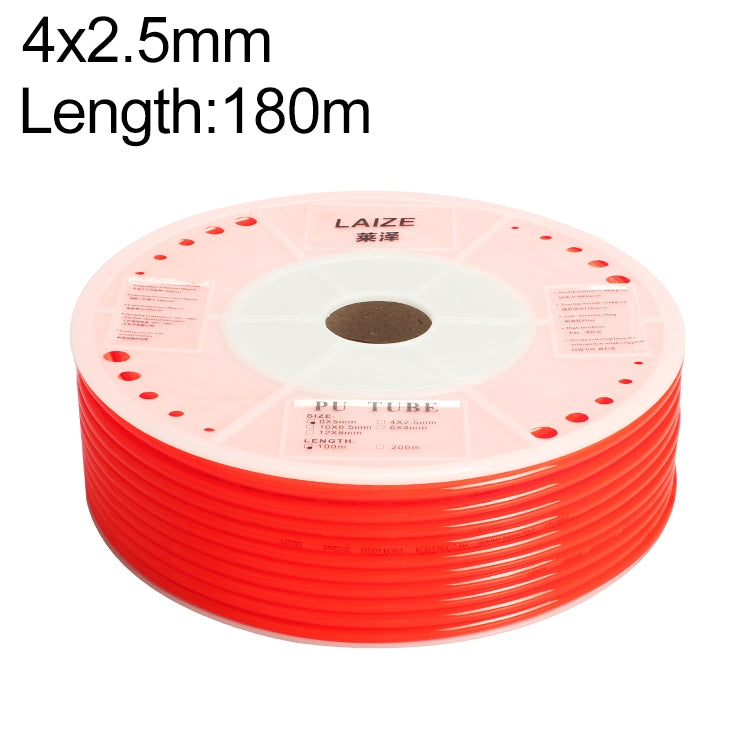 LAIZE Pneumatic Compressor Air Flexible PU Tube, 4x2.5mm, 160m, 4x2.5mm, 180m, 4x2.5mm, 200m, 6x4mm, 160m, 6x4mm, 180m, 6x4mm, 200m, 8x5mm, 80m, 8x5mm, 88m, 8x5mm, 100m, 10x6.5mm, 80m, 10x6.5mm, 88m, 10x6.5mm, 100m, 12x8mm, 80m, 12x8mm, 88m, 12x8mm