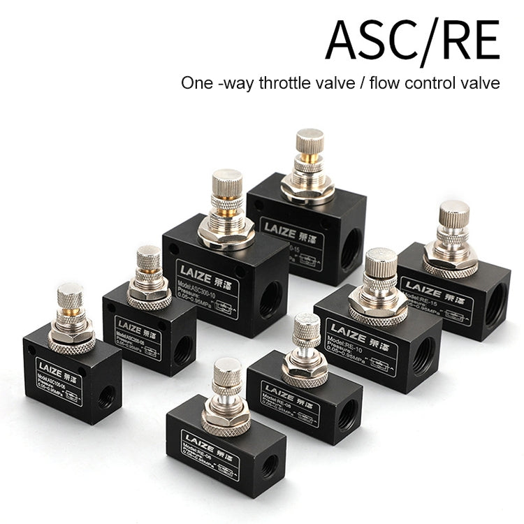 LAIZE Pneumatic Speed Regulating One-way Throttle Valve — ASC100-06 DN06mm