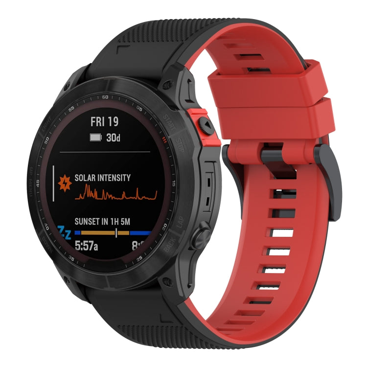 Two-color Silicone Watch Band — Red Black