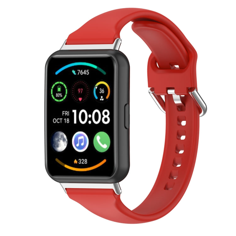 For Huawei Watch Fit 2 Small Waist Silicone Watch Band — Midnight Green