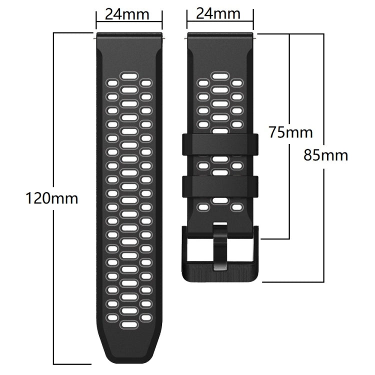 Three Rows Holes Silicone Watch Band