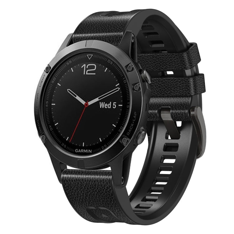 Quick Release Silicone Leather Watch Band — Wine Red