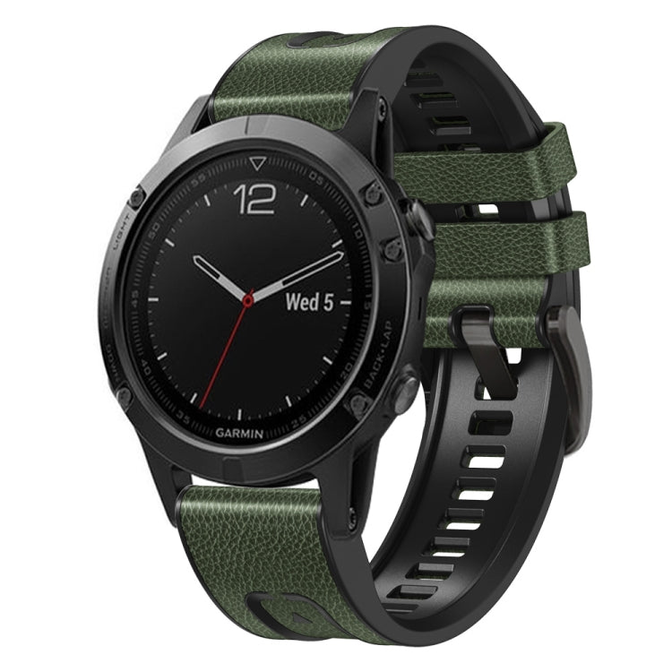 Quick Release Silicone Leather Watch Band — Dark Blue