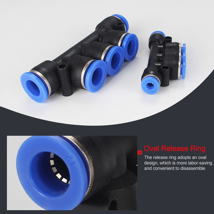 LAIZE 10pcs Plastic Five Port Pneumatic Quick Fitting Connector — PK-8