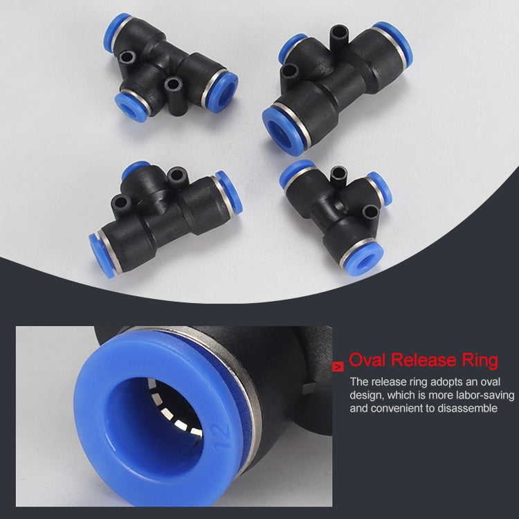 LAIZE 10pcs Plastic Y-type Tee Reducing Pneumatic Quick Fitting Connector — PEG10-6