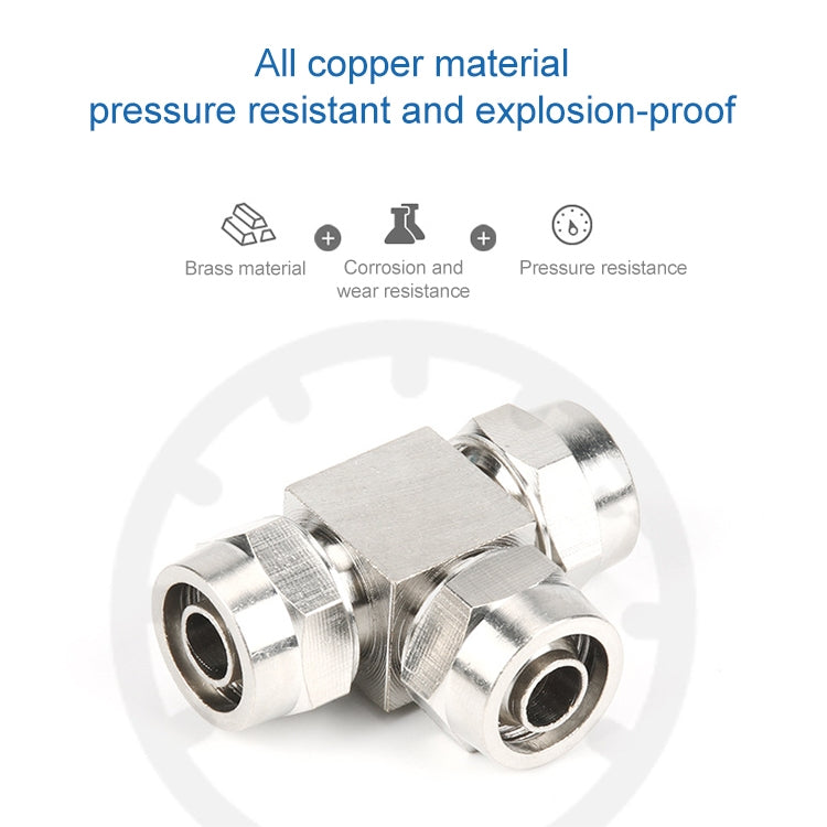 LAIZE Nickel Plated Copper Y-type Tee Pneumatic Quick Connector — PE-6