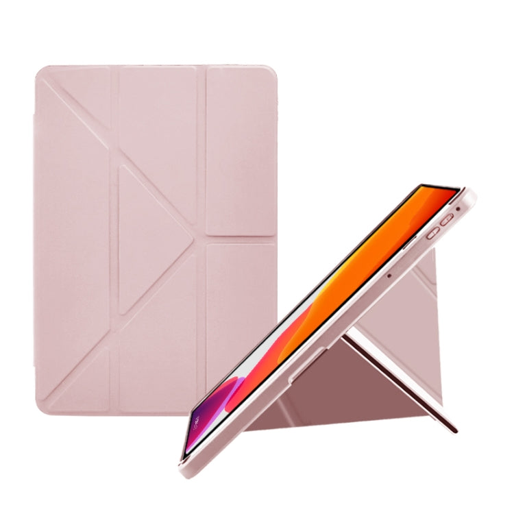Acrylic 2 in 1 Y-fold Smart Leather Tablet Case — Ice White