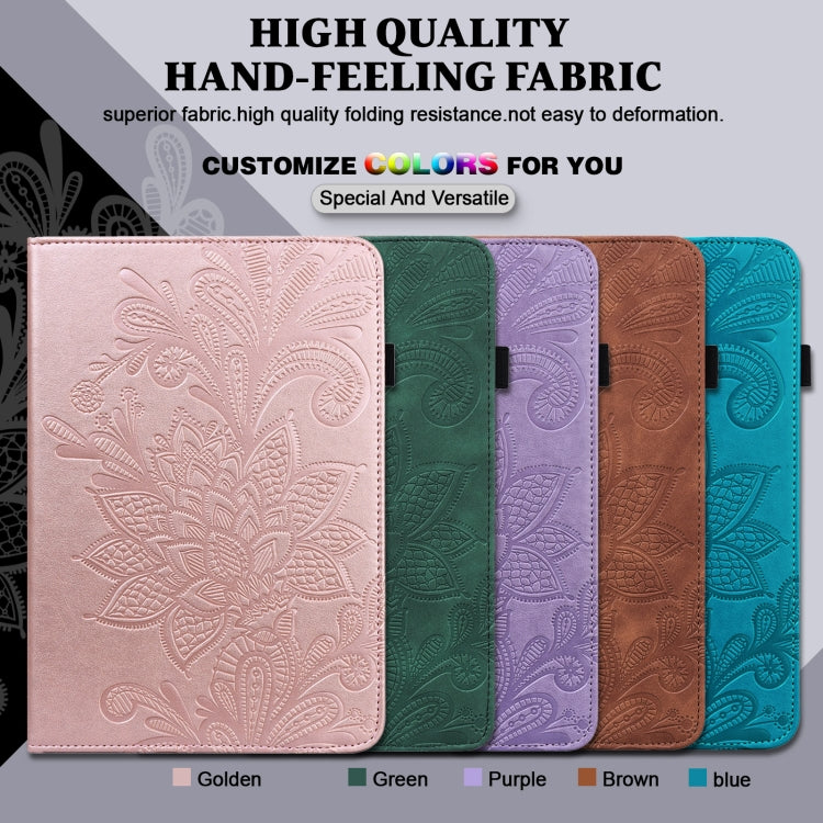 Lace Flower Embossing Pattern Leather Tablet Case