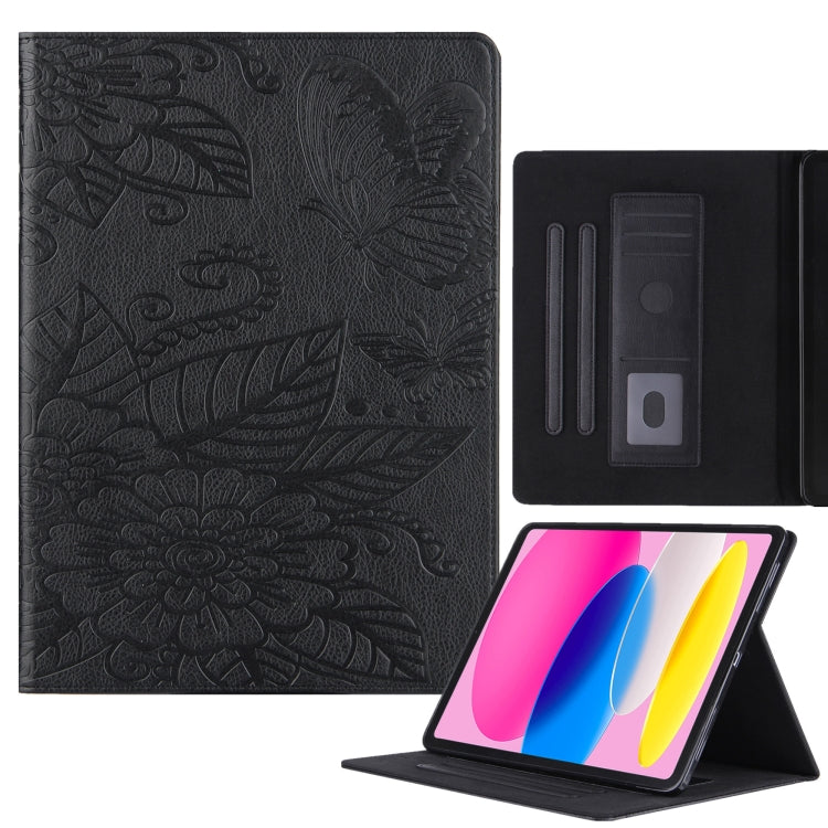 Butterfly Love Flower Embossed Leather Smart Tablet Case