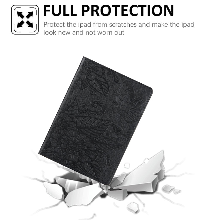 Butterfly Love Flower Embossed Leather Smart Tablet Case