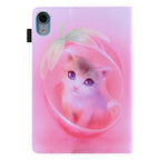 Colored Drawing Leather Smart Tablet Case — Pink Cat
