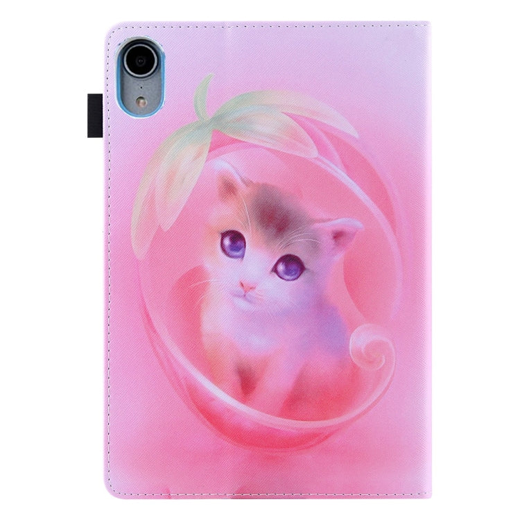 Colored Drawing Leather Smart Tablet Case — Pink Cat