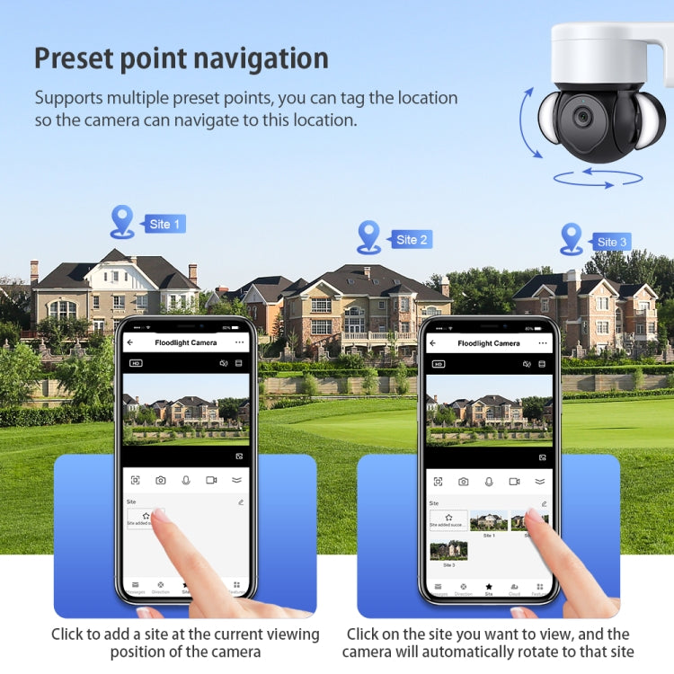 4MP Smart Security Floodlight Camera Support Two-way Audio / Night Vision