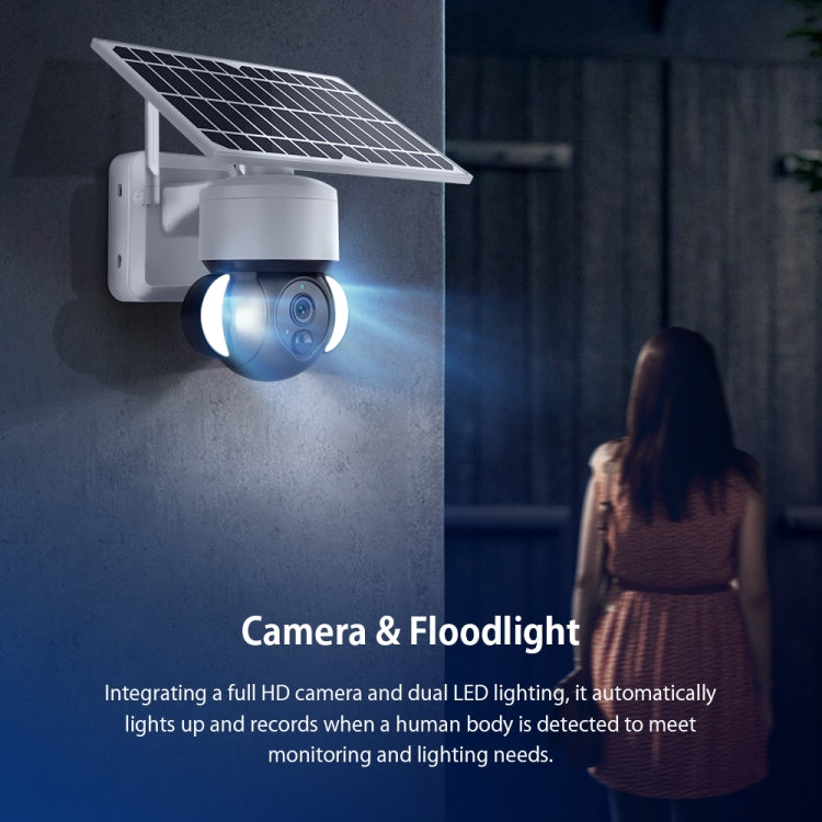 2.4G Wifi Solar Battery Powered? Floodlight PTZ? Camera with PIR Human Detection