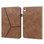 Solid Color Embossed Striped Leather Tablet Case