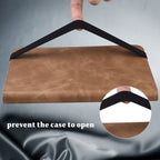 Solid Color Embossed Striped Leather Tablet Case