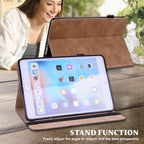 Solid Color Embossed Striped Leather Tablet Case