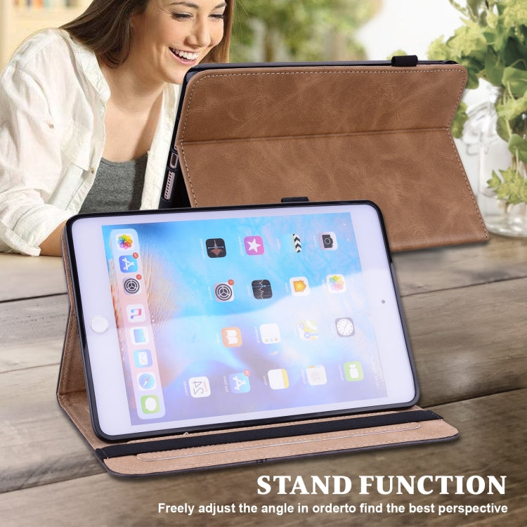 Solid Color Embossed Striped Leather Tablet Case