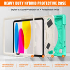 Rotatable Kickstand Grip Heavy Duty Hard Rugged Tablet Case — Emerald Green