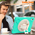 Rotatable Kickstand Grip Heavy Duty Hard Rugged Tablet Case — Red