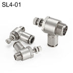 LAIZE Nickel Plated Copper Male Thread Throttle Valve Pneumatic Connector