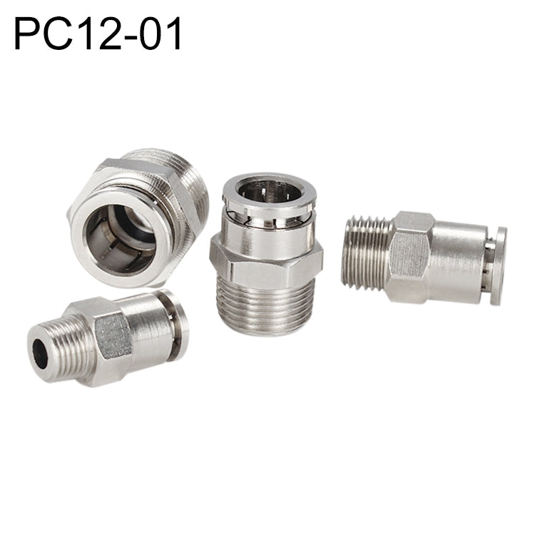 LAIZE Nickel Plated Copper Male Thread Straight Pneumatic Quick Connector — PC14-03