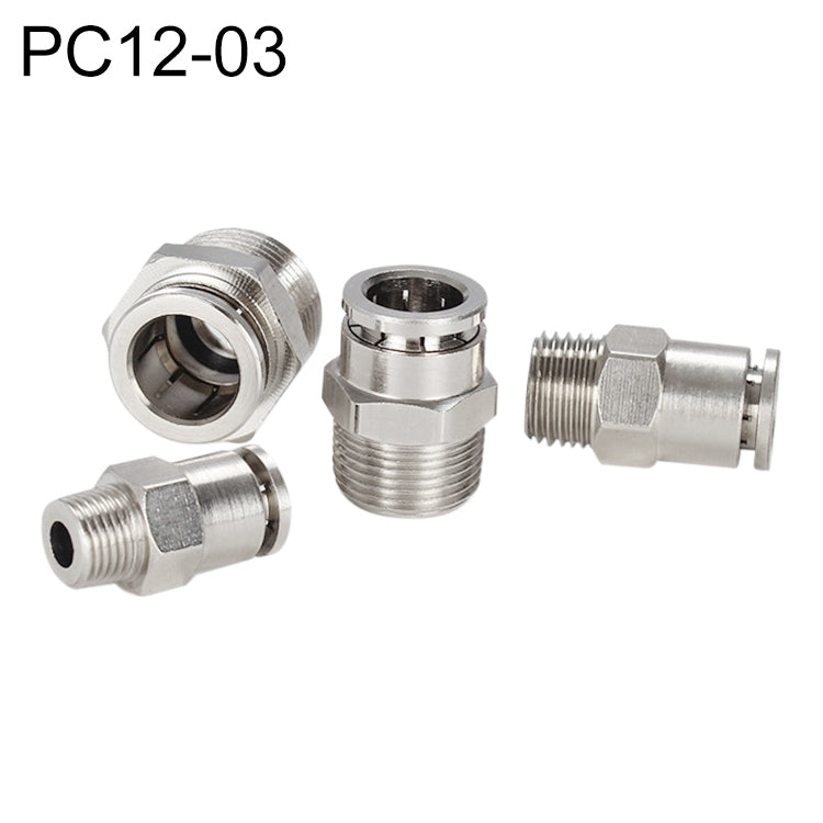 LAIZE Nickel Plated Copper Male Thread Straight Pneumatic Quick Connector — PC16-02