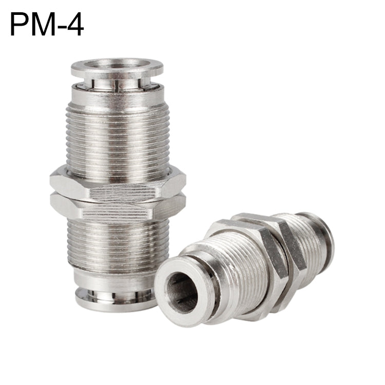 LAIZE Nickel Plated Copper Bulkhead Straight Pneumatic Quick Connector
