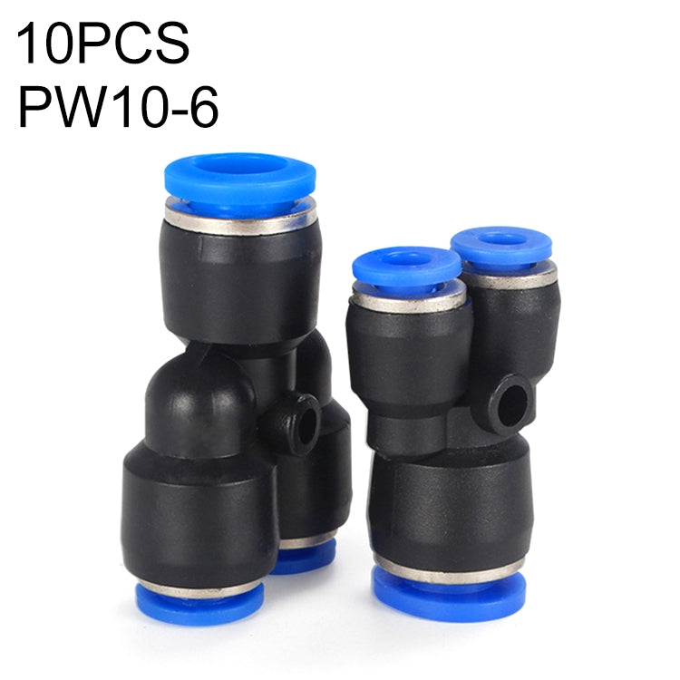 PW16-12 LAIZE 2pcs Plastic Y-type Tee Reducing Pneumatic Quick Fitting Connector — view 10