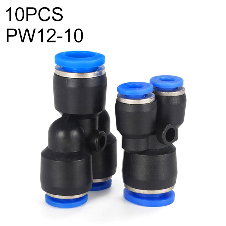 PW16-12 LAIZE 2pcs Plastic Y-type Tee Reducing Pneumatic Quick Fitting Connector — view 13